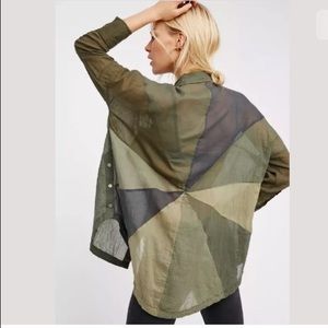 Free people Rainbow Rays buttondonw SZ S